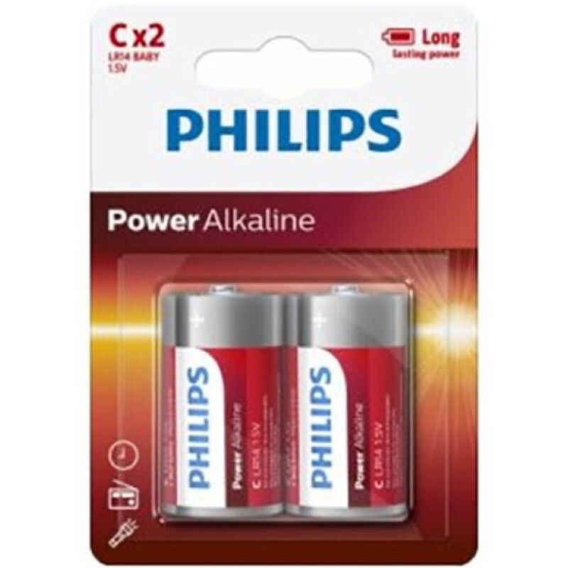 PHILIPS - POWER ALKALINE BATTERY C LR14 BLISTER*2 - NOCTURNA DESIRES