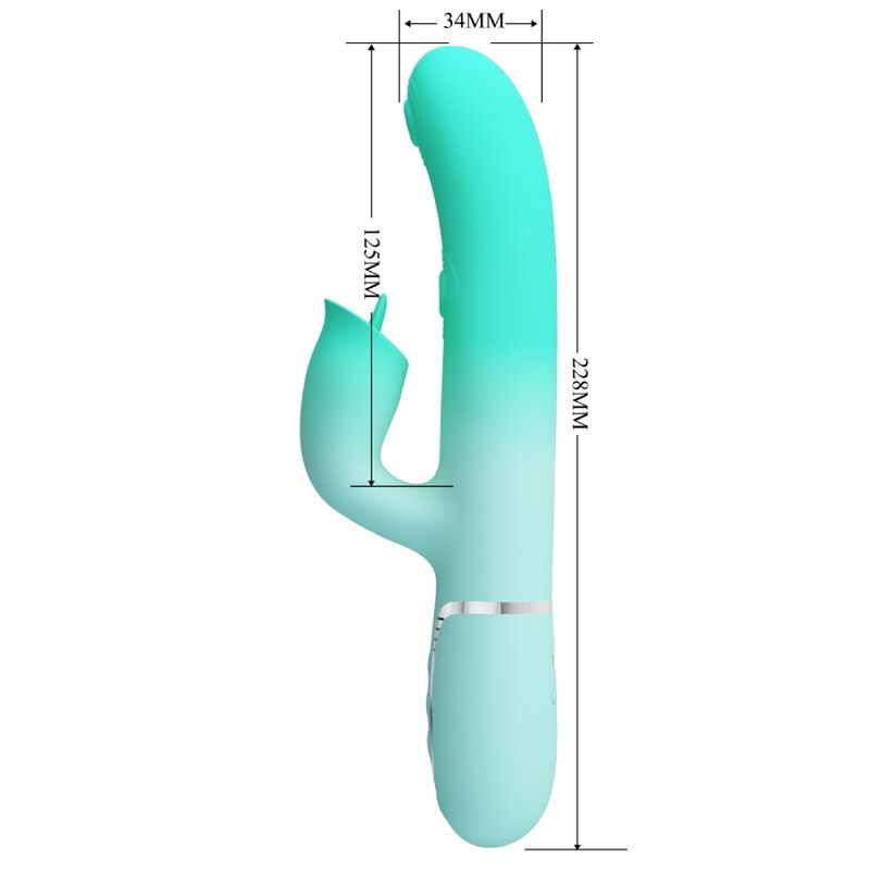 PRETTY LOVE - GIGI MULTIFUNCTION RABBIT VIBRATOR AQUA GREEN - NOCTURNA DESIRES