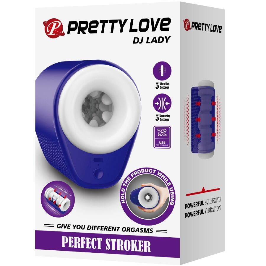 PRETTY LOVE - DJ LADY MALE MASTURBATOR WITH VIBRATION 5 SETTINGS PURPLE - NOCTURNA DESIRES