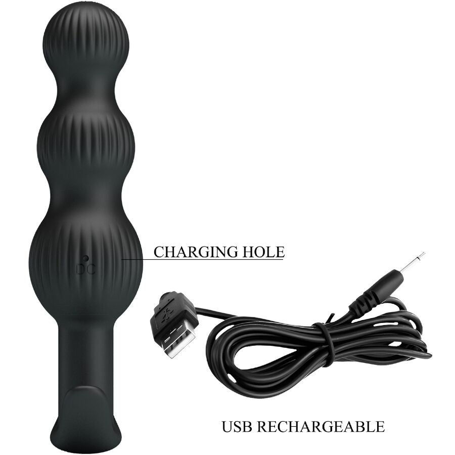 PRETTY LOVE - SIDNEY ANAL VIBRATOR 10 VIBRATIONS BLACK - NOCTURNA DESIRES