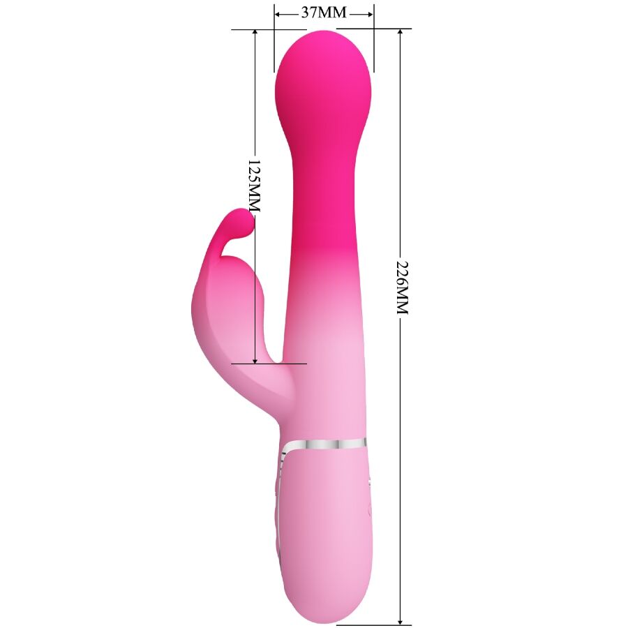 PRETTY LOVE - DEJON 3 IN 1 MULTIFUNCTION RABBIT VIBRATOR PINK - NOCTURNA DESIRES