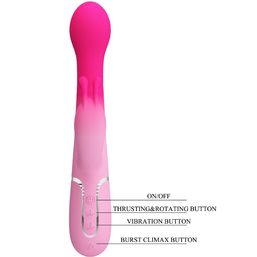 PRETTY LOVE - DEJON 3 IN 1 MULTIFUNCTION RABBIT VIBRATOR PINK - NOCTURNA DESIRES