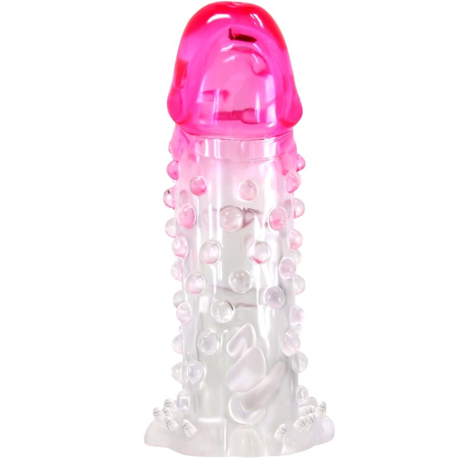 PRETTY LOVE - WILFORD REALISTIC ENLARGEMENT SHEATH WITH EMBOSSED PENIS PINK - NOCTURNA DESIRES