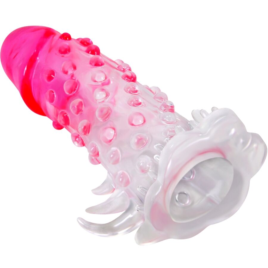 PRETTY LOVE - WILFORD REALISTIC ENLARGEMENT SHEATH WITH EMBOSSED PENIS PINK - NOCTURNA DESIRES
