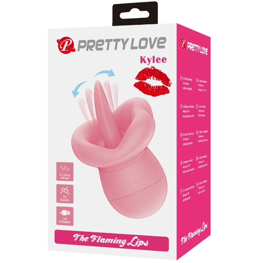 PRETTY LOVE - KYLEE TONGUE CLITORIS STIMULATOR 10 VIBRATIONS NUDE PINK - NOCTURNA DESIRES