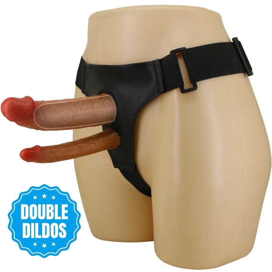 PRETTY LOVE - KEAVEN HARNESS BRIEFS UNIVERSAL & COMFORTABLE DOUBLE DILDO - NOCTURNA DESIRES