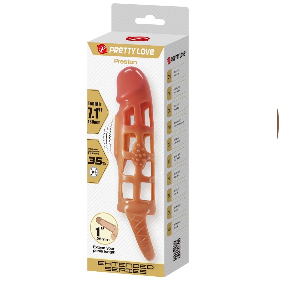 PRETTY LOVE - PRESTON VIBRATING PENIS SLEEVE 18 CM - NOCTURNA DESIRES