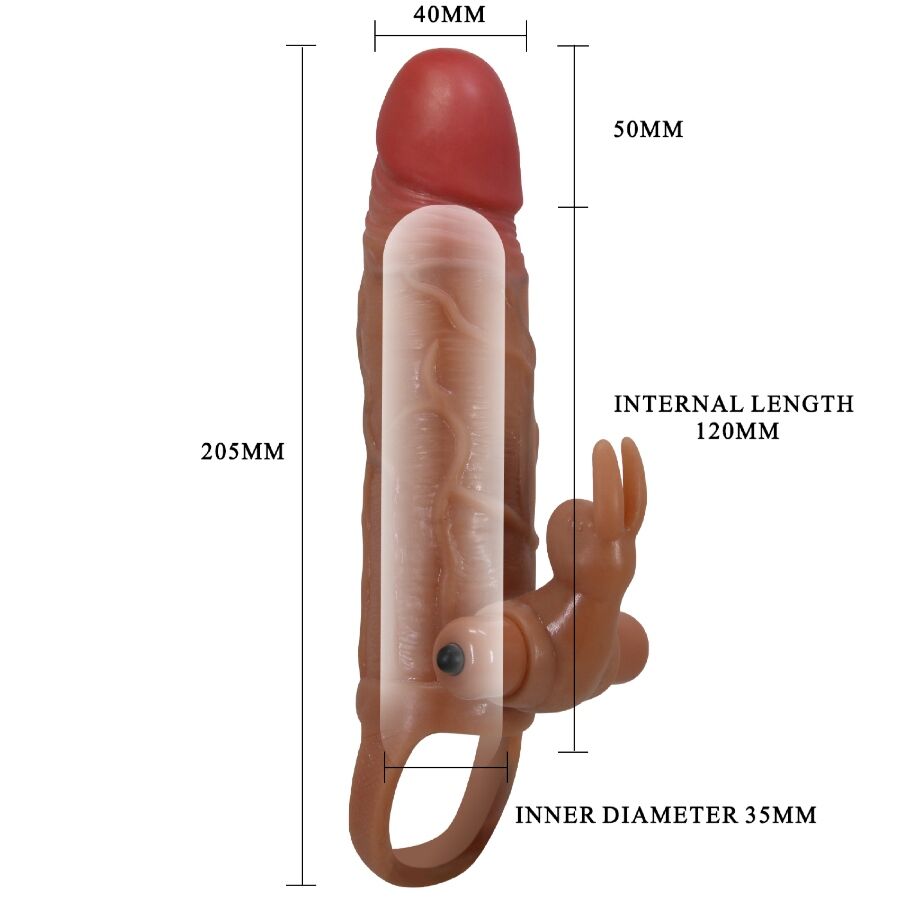 PRETTY LOVE - OSMAR PENIS SLEEVE + VIBRATING CLITORIS STIMULATOR - NOCTURNA DESIRES