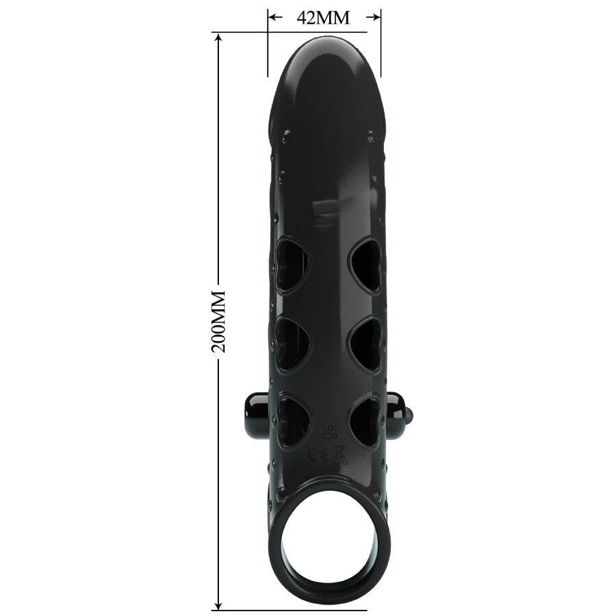 ROMANCE - VIBRATING PENIS SLEEVE BLACK - NOCTURNA DESIRES
