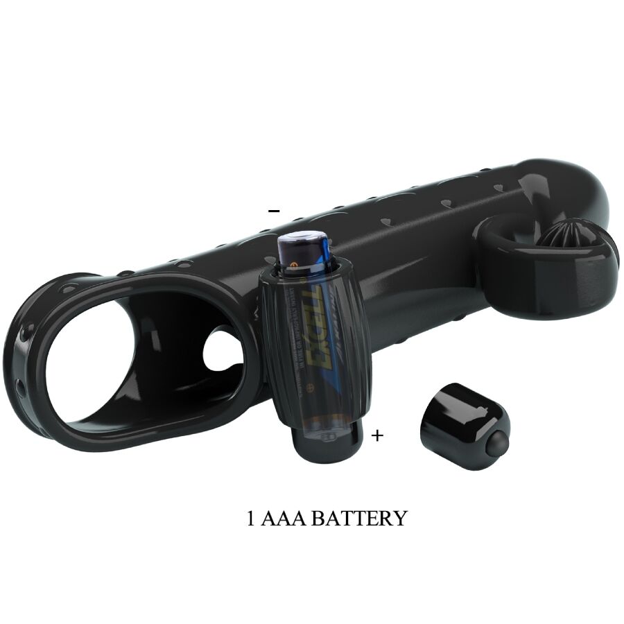 ROMANCE - VIBRATING PENIS SLEEVE BLACK - NOCTURNA DESIRES