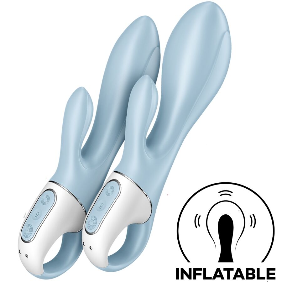SATISFYER - AIR PUMP BUNNY 1 INFLATABLE RABBIT VIBRATOR BLUE - NOCTURNA DESIRES