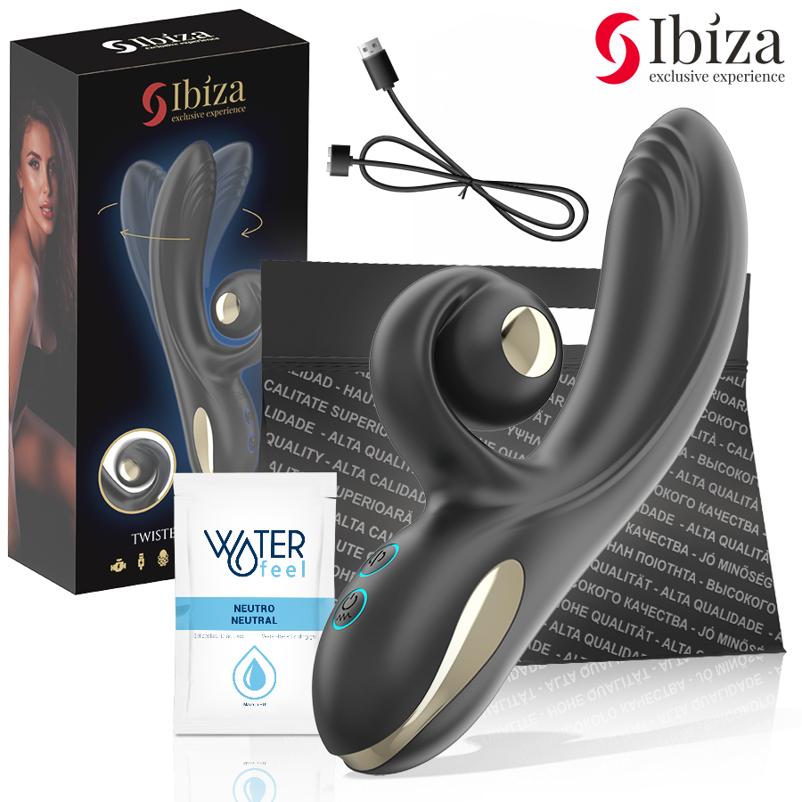 IBIZA - TWISTER VIBRATOR WITH CURVE STIMULATOR AND VIBRO-ROTATION - NOCTURNA DESIRES
