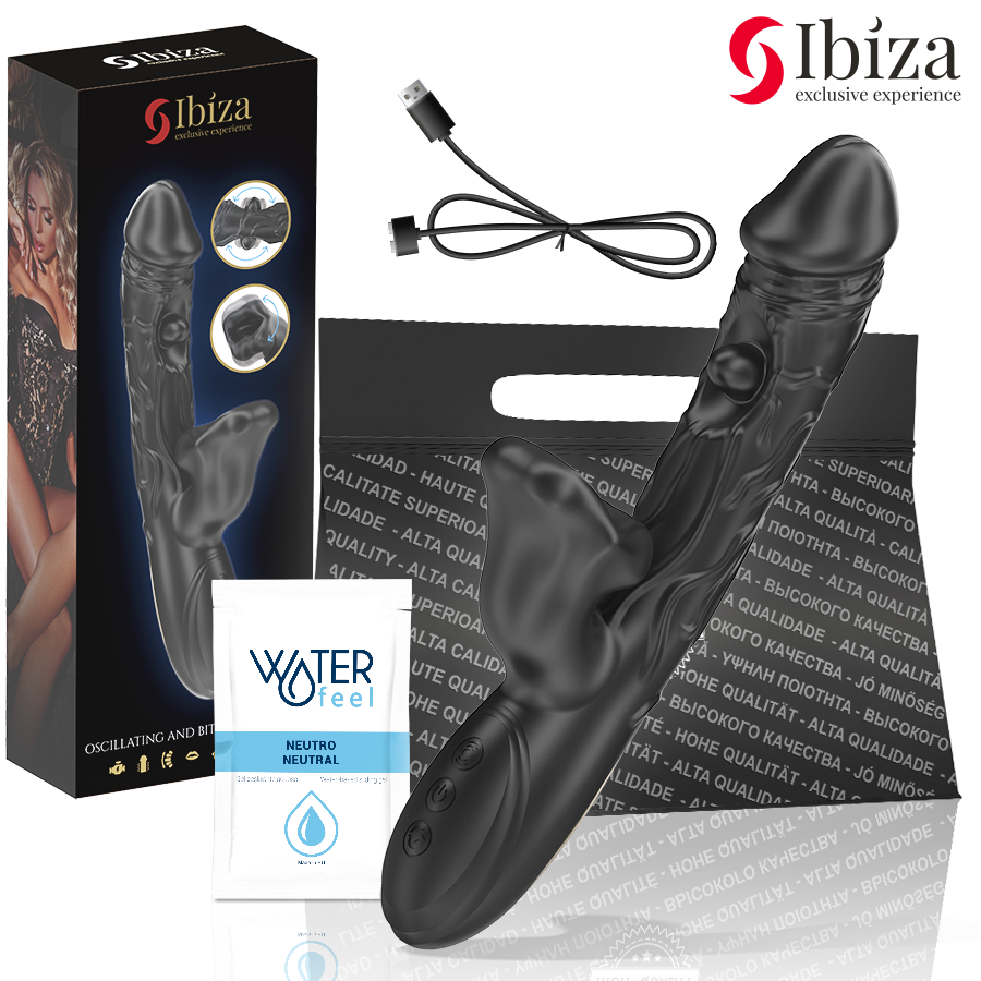 IBIZA - VIBRATOR AND CLITORIS STIMULATOR WITH BITING AND ROTATION EFFECT - NOCTURNA DESIRES
