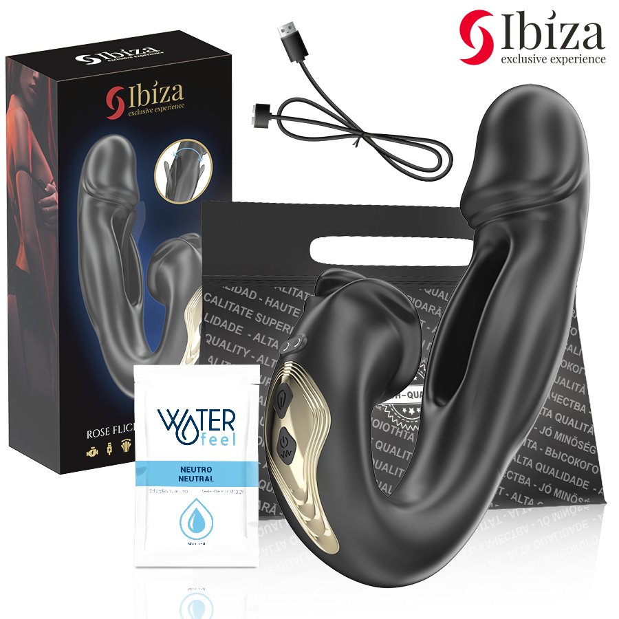 IBIZA - ROSE VIBRATOR FLICKING EFFECT AND CLIT STIMULATOR - NOCTURNA DESIRES