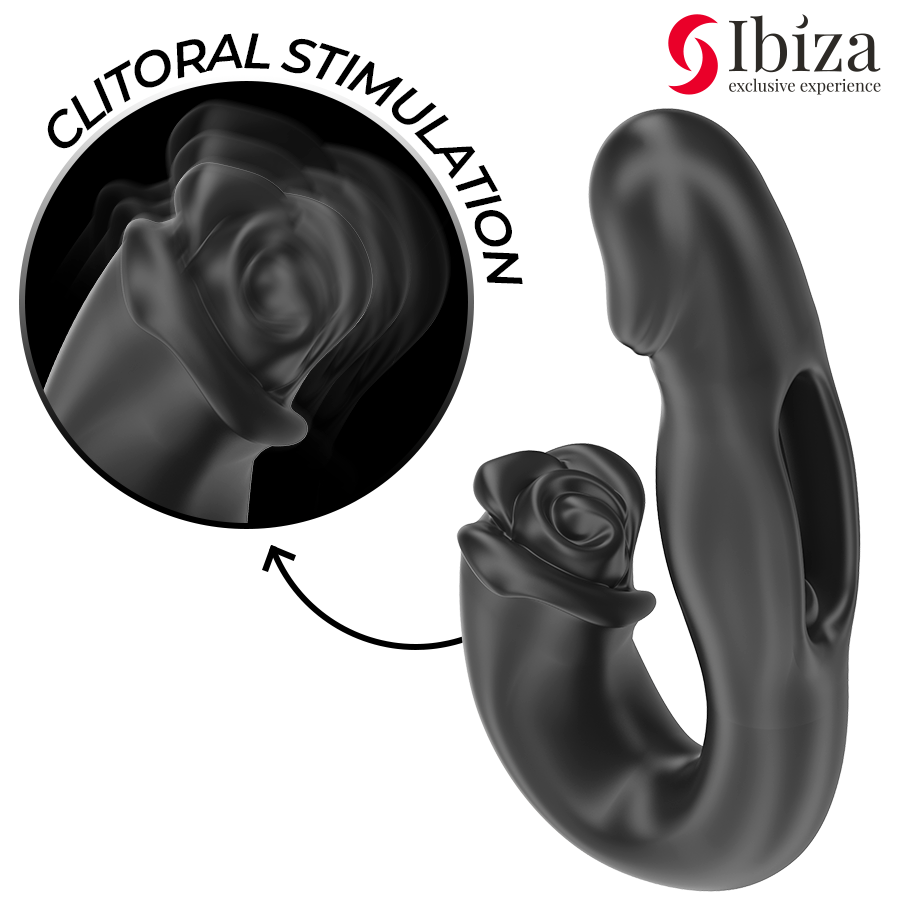IBIZA - ROSE VIBRATOR FLICKING EFFECT AND CLIT STIMULATOR - NOCTURNA DESIRES
