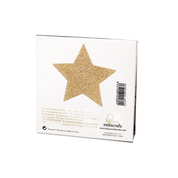 BIJOUX - INDISCRETS FLASH GOLDEN STAR NIPPLE COVERS BIJOUX FLASH COLLECTION NOCTURNA DESIRES