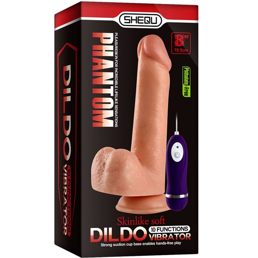 SHEQU - ADAM VIBRATOR DILDO WITH REMOTE CONTROL 21 CM - NOCTURNA DESIRES
