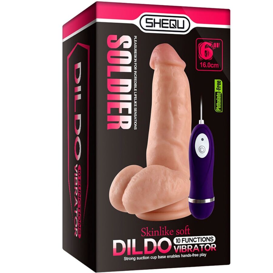 SHEQU - SOLDIER VIBRATOR DILDO WITH REMOTE CONTROL 16 CM - NOCTURNA DESIRES