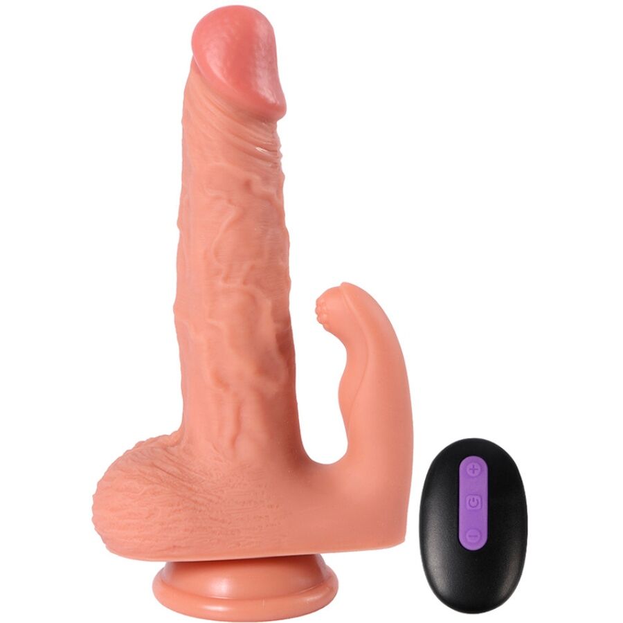 SHEQU - HAYDEN DILDO AND CLITORIS STIMULATOR WITH VIBRATION AND REMOTE CONTROL 16 CM - NOCTURNA DESIRES