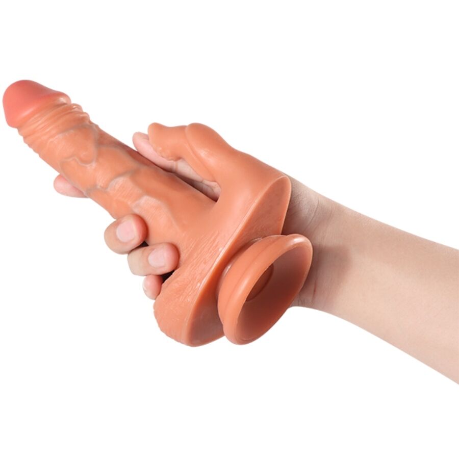 SHEQU - JULIAN DILDO AND CLITORIS STIMULATOR WITH VIBRATION AND REMOTE CONTROL 16 CM - NOCTURNA DESIRES