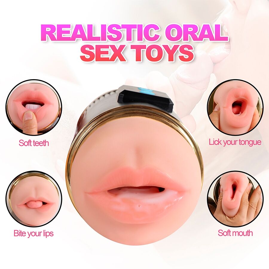SHEQU - KAY DOUBLE MASTURBATOR WITH DUAL MOUTH AND VAGINA VIBRATION - NOCTURNA DESIRES