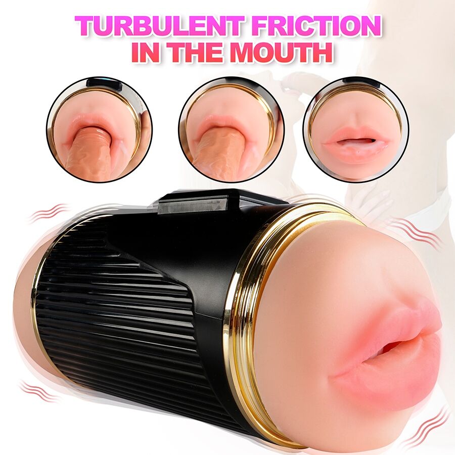 SHEQU - KAY DOUBLE MASTURBATOR WITH DUAL MOUTH AND VAGINA VIBRATION - NOCTURNA DESIRES