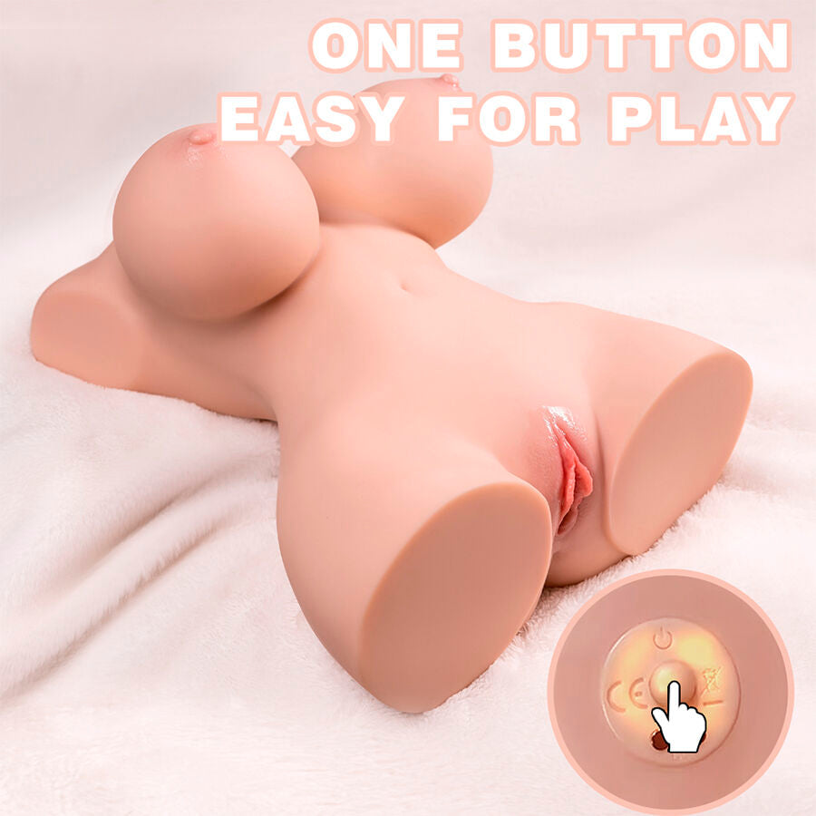 XISE - TINY THRUSTING REALISTIC TORSO WITH FEMALE VIBRATION 40 CM - NOCTURNA DESIRES