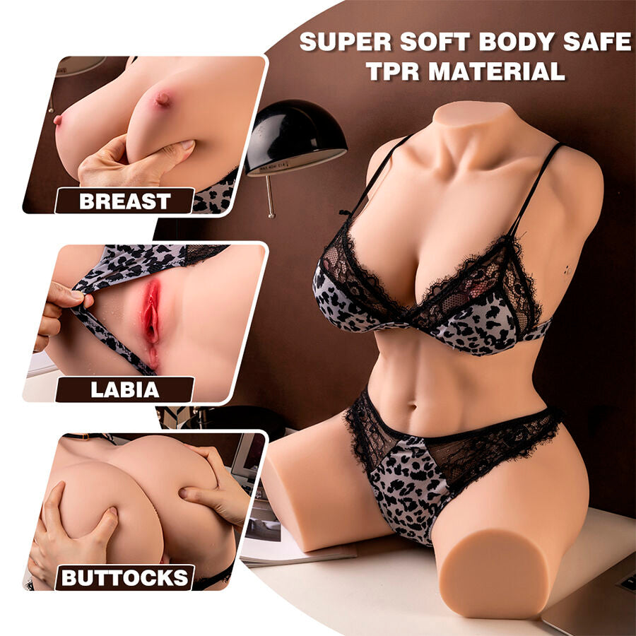 XISE - MURIEL FEMALE REALISTIC TORSO WITH THRUSTING 55 CM - NOCTURNA DESIRES
