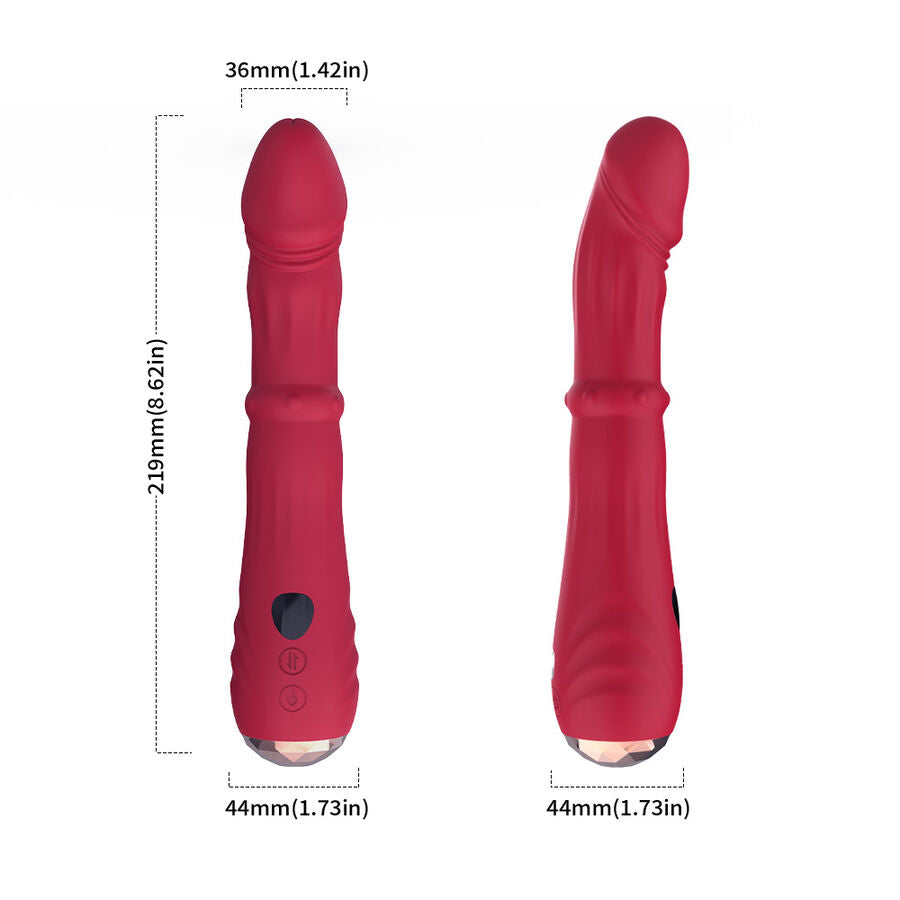 ARMONY - THERMO-ADJUSTABLE POINT A STIMULATOR VIBRATOR DILDO RED - NOCTURNA DESIRES