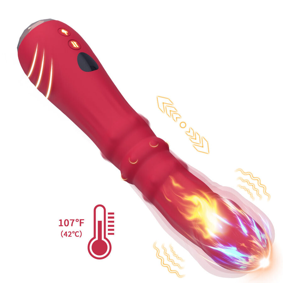 ARMONY - THERMO-ADJUSTABLE POINT A STIMULATOR VIBRATOR DILDO RED - NOCTURNA DESIRES