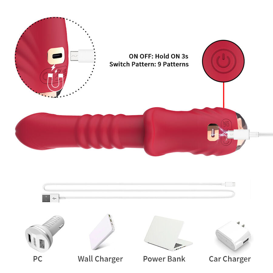 ARMONY - POINT A STIMULATING VIBRATOR DILDO RED - NOCTURNA DESIRES