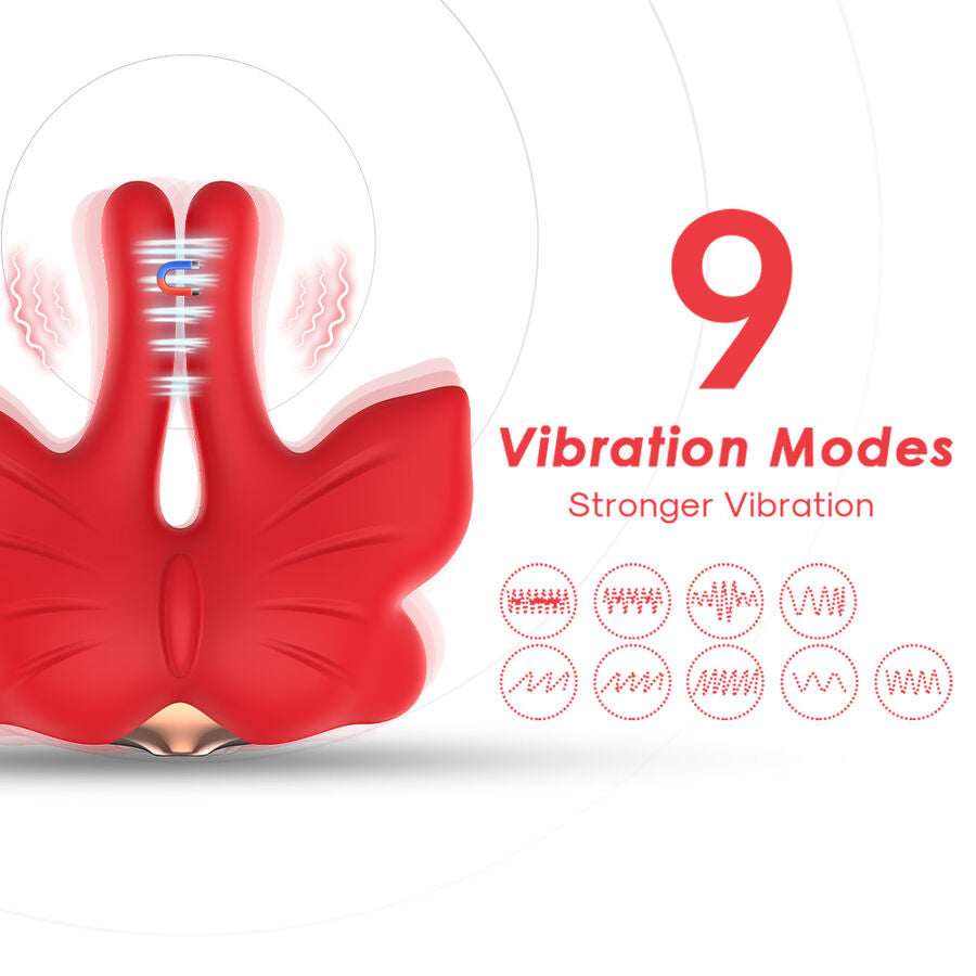 ARMONY - MAGNETIC NIPPLE CLAMPS WITH VIBRATION BUTTERFLY SHAPE RED - NOCTURNA DESIRES