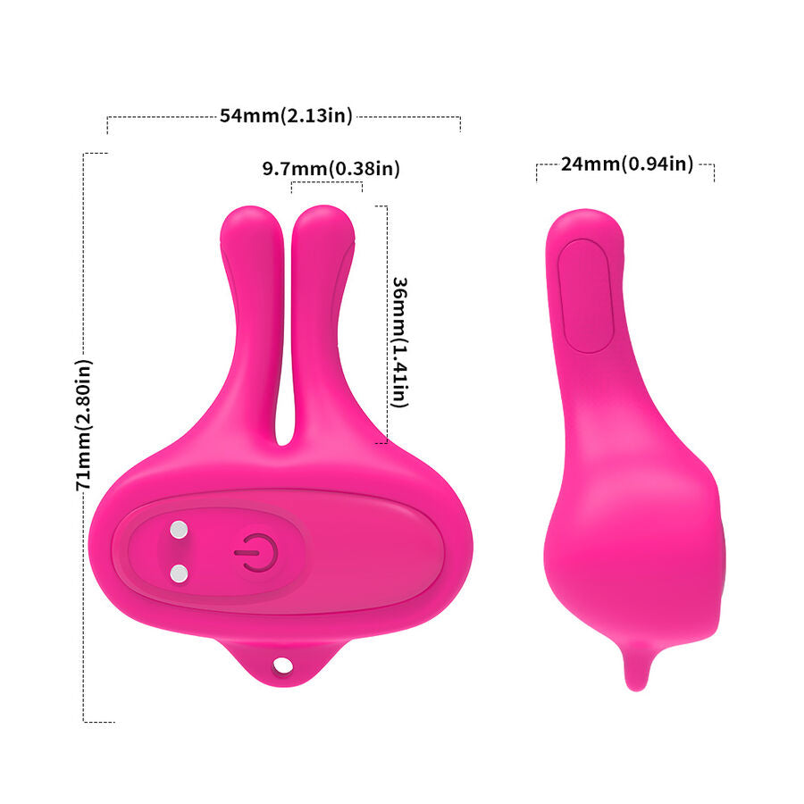 ARMONY - RABBIT SHAPE VIBRATION MAGNETIC NIPPLE CLAMPS PINK - NOCTURNA DESIRES