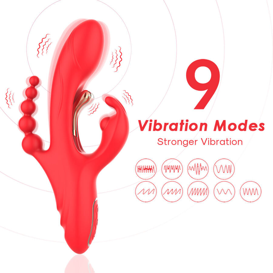 ARMONY - G-SPOT AND CLITORIS STIMULATOR VIBRATOR RED - NOCTURNA DESIRES