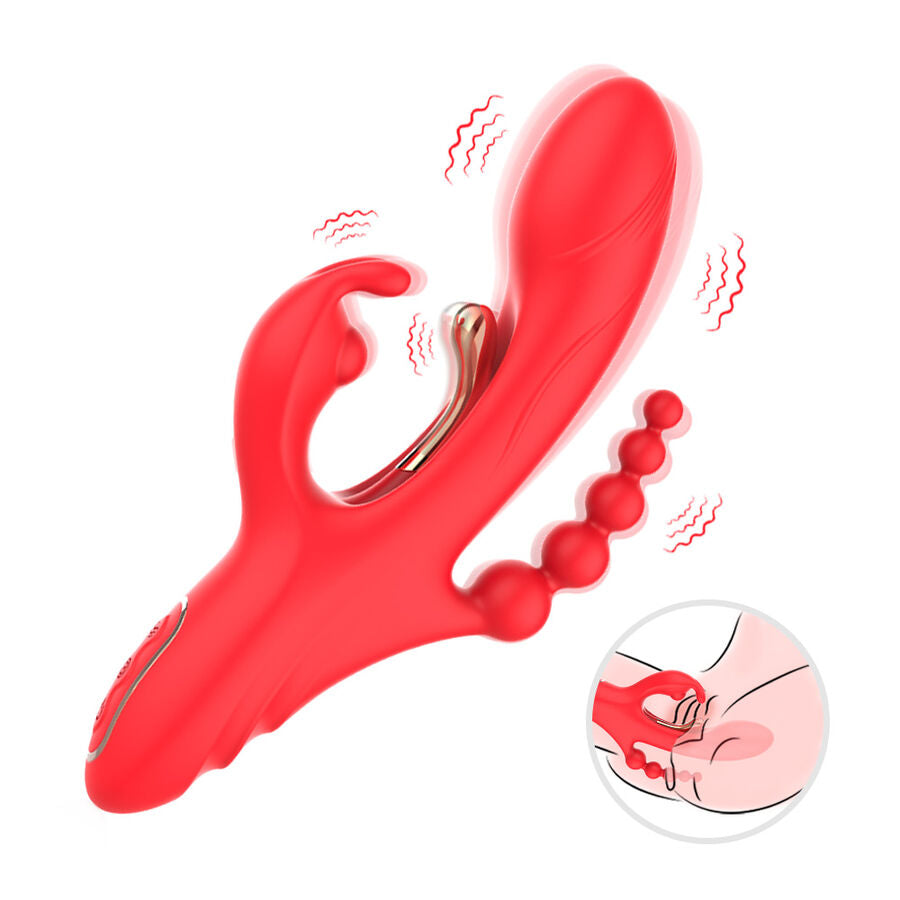 ARMONY - G-SPOT AND CLITORIS STIMULATOR VIBRATOR RED - NOCTURNA DESIRES