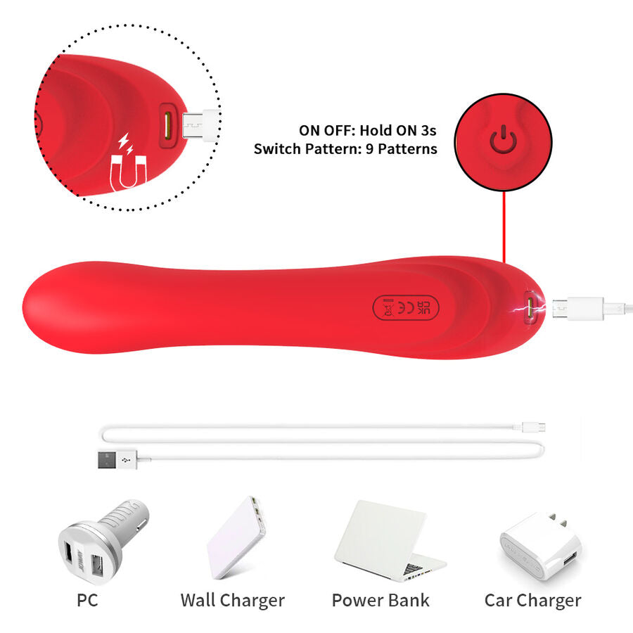 ARMONY - VIBRATOR WITH OSCILLATING TONGUE RED - NOCTURNA DESIRES