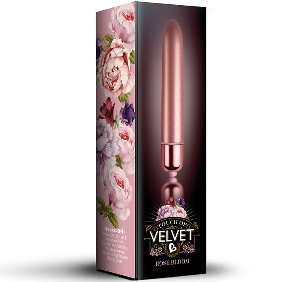 ROCKS-OFF - VIBRATING BULLET TOUCH OF VELVET ROSE BLOOM 10 SPEEDS - NOCTURNA DESIRES