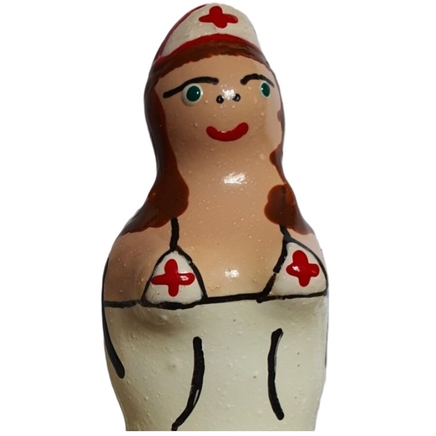 CONDOMERIE - HANDPAINTED NOVELTY CONDOMS NURSE BRUNETTE - NOCTURNA DESIRES