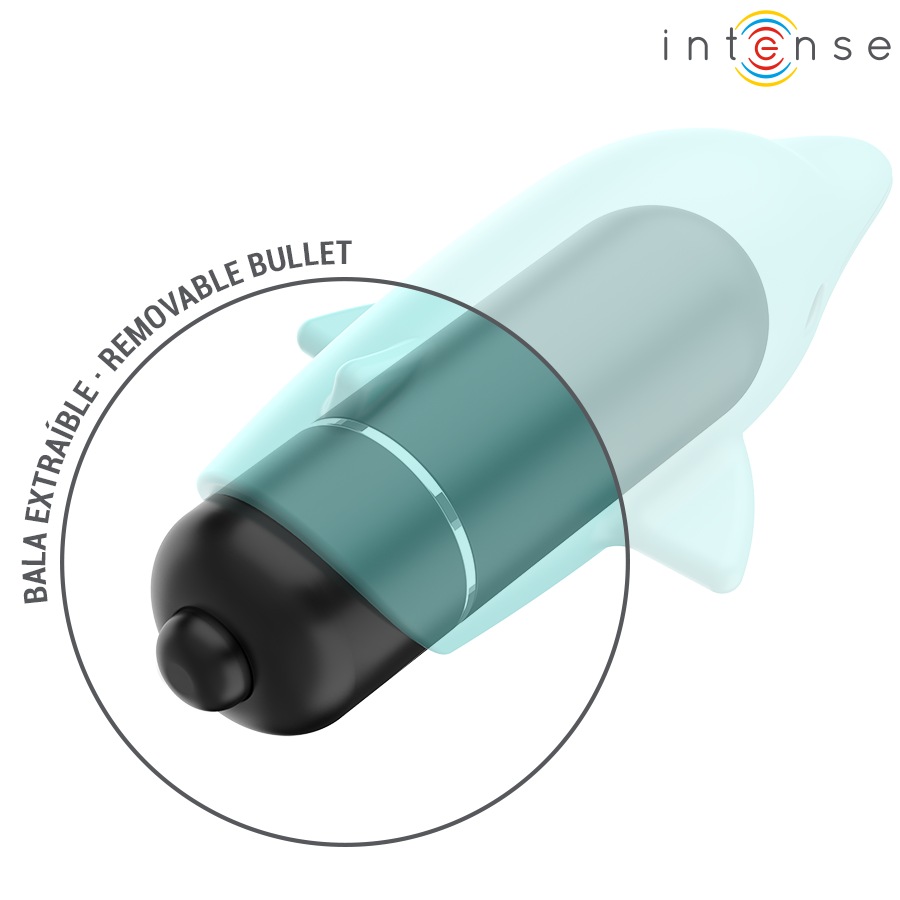INTENSE - ECHO VIBRATING BULLET DOLPHIN BLUE 8 X 4.7 CM - NOCTURNA DESIRES