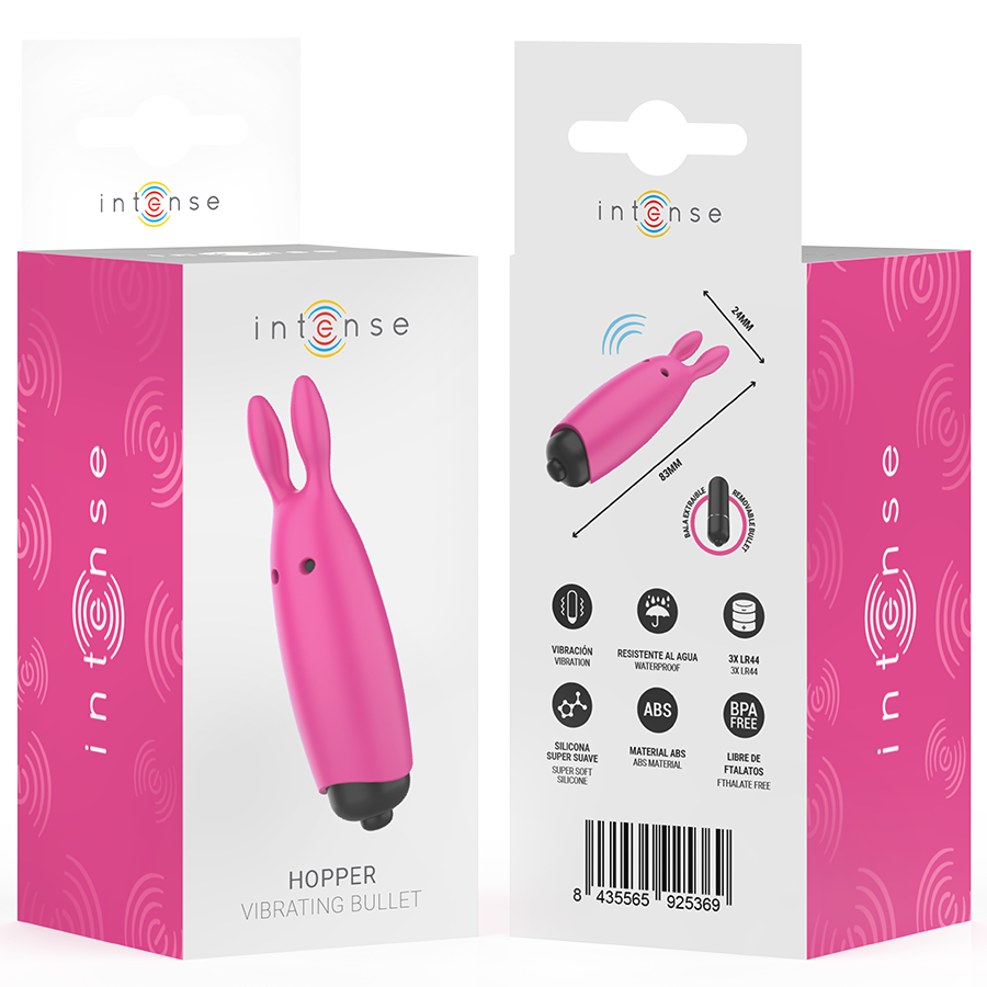 INTENSE - HOPPER PINK VIBRATING BULLET 8.3 X 2.4 CM - NOCTURNA DESIRES
