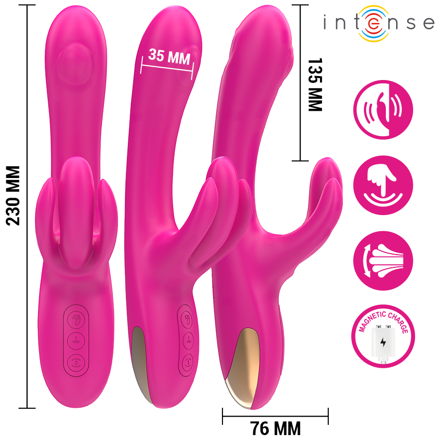 INTENSE - BRITNEY MULTIFUNCTION RABBIT VIBRATOR 23 CM PINK - NOCTURNA DESIRES