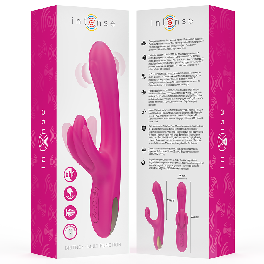 INTENSE - BRITNEY MULTIFUNCTION RABBIT VIBRATOR 23 CM PINK - NOCTURNA DESIRES