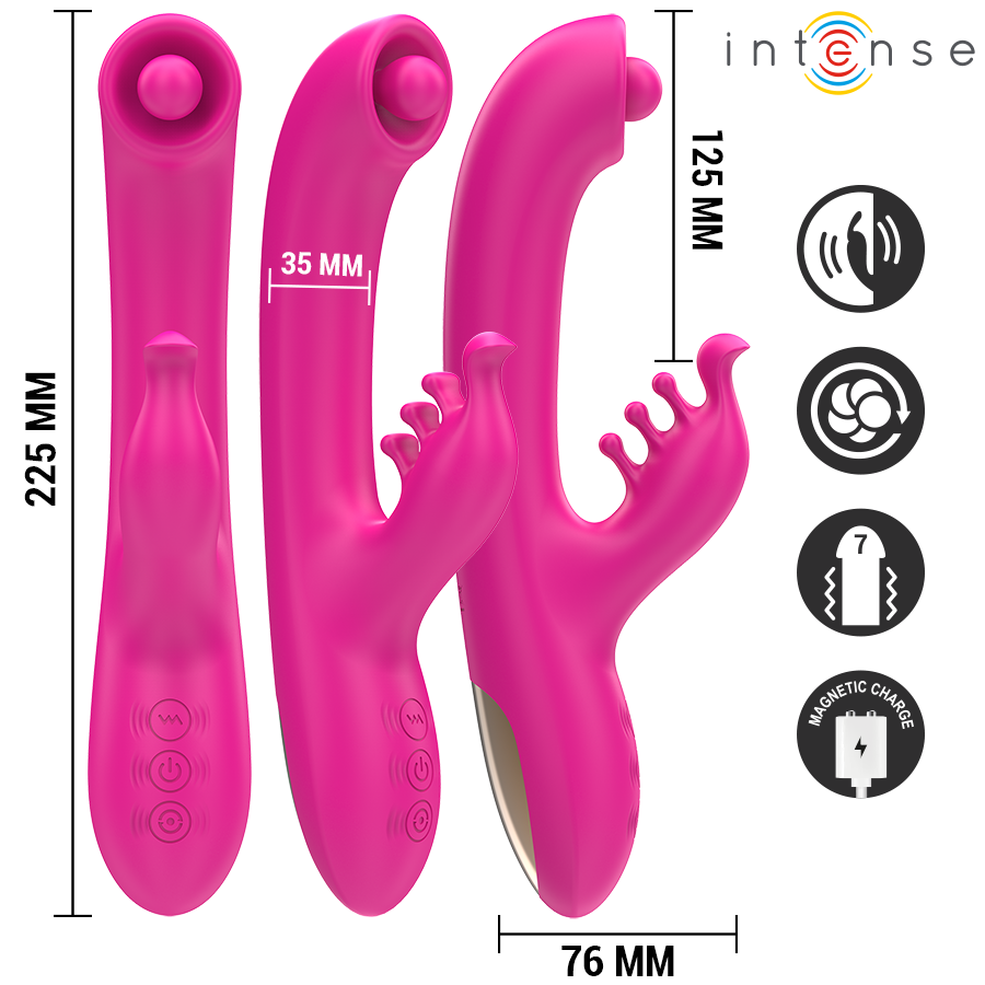 INTENSE - CHRISTINA MULTIFUNCTION RABBIT VIBRATOR 22.5 CM PINK - NOCTURNA DESIRES