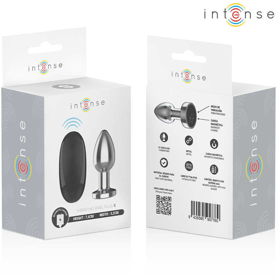 INTENSE - ANAL PLUG 10 VIBRATIONS METAL WITH REMOTE CONTROL S - NOCTURNA DESIRES