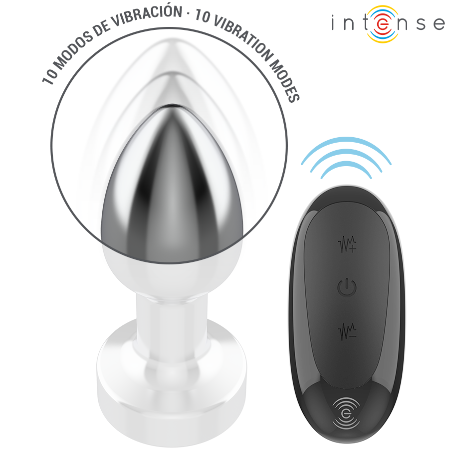 INTENSE - ANAL PLUG 10 VIBRATIONS METAL WITH REMOTE CONTROL S - NOCTURNA DESIRES