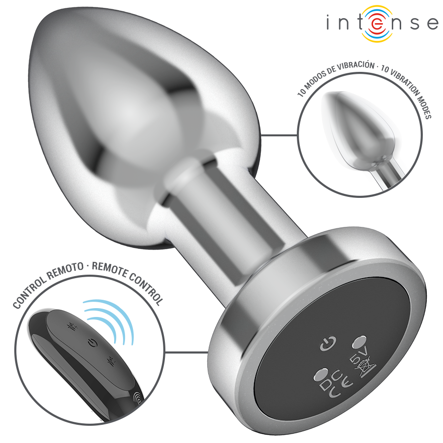 INTENSE - ANAL PLUG 10 VIBRATIONS METAL WITH REMOTE CONTROL M - NOCTURNA DESIRES