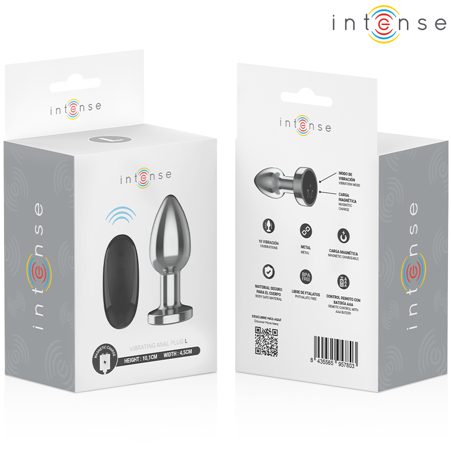 INTENSE - ANAL PLUG 10 VIBRATIONS METAL WITH REMOTE CONTROL L - NOCTURNA DESIRES