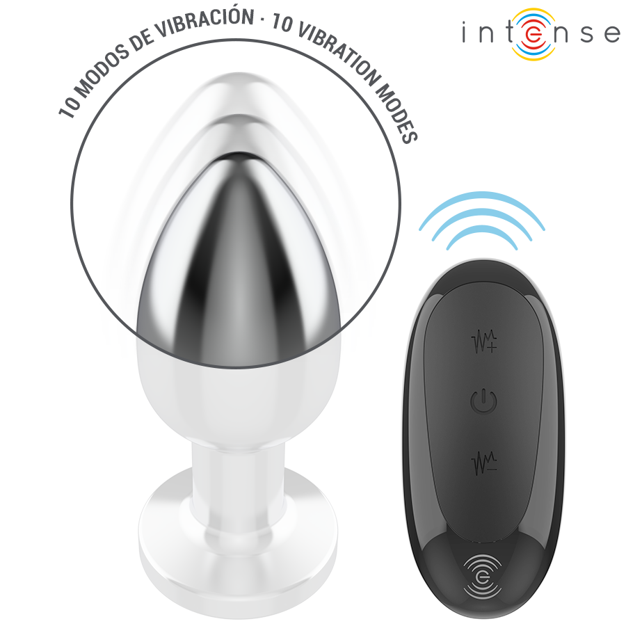 INTENSE - ANAL PLUG 10 VIBRATIONS METAL WITH REMOTE CONTROL L - NOCTURNA DESIRES