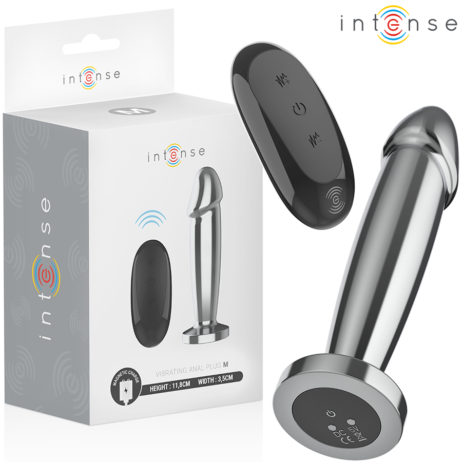 INTENSE - ANAL PLUG 10 VIBRATIONS METAL DILDO WITH REMOTE CONTROL M - NOCTURNA DESIRES