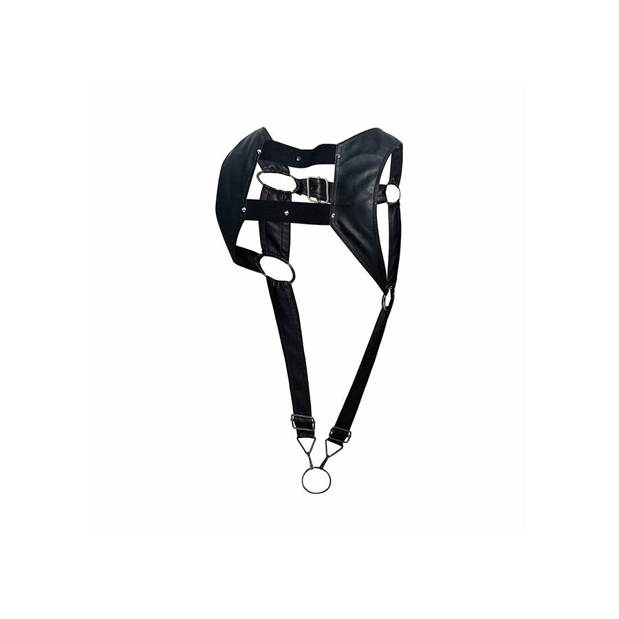 MOB - DNGEON BLACK HARNESS WITH UPPER COCK RING ONE SIZE - NOCTURNA DESIRES